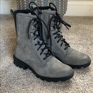 Sorel Womens Phoenix Lace Quarry Full Grain 6.5